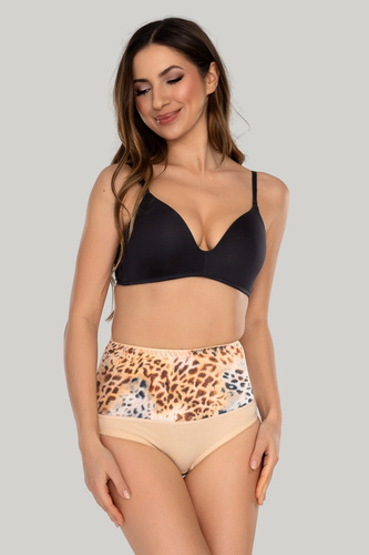 Mitex IGA WILD stahovací kalhotky s vysokým pasem pro vyhlazení břicha wild black