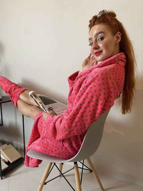 548 Melanie Dámský dlouhý župan Forex - malinový