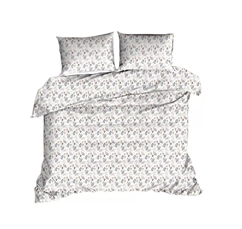 614N Klasické bavlněné povlečení E24 Extrapościel bílé hnědé listy větvičky - 100% bavlna, odolné, barevné, 2dílná sada