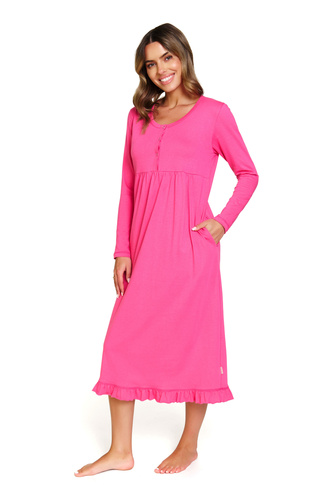 7318 Doctor Nap - Těhotenská a kojící noční košile z bavlny | Polská výroba - pivoňka