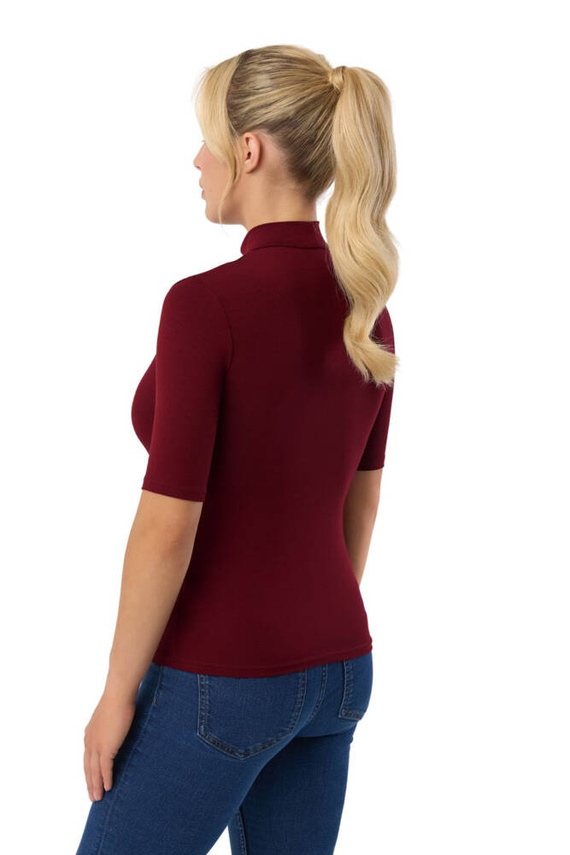 Layla Bluzka półgolf z krótkim rękawem Babell - bordowa