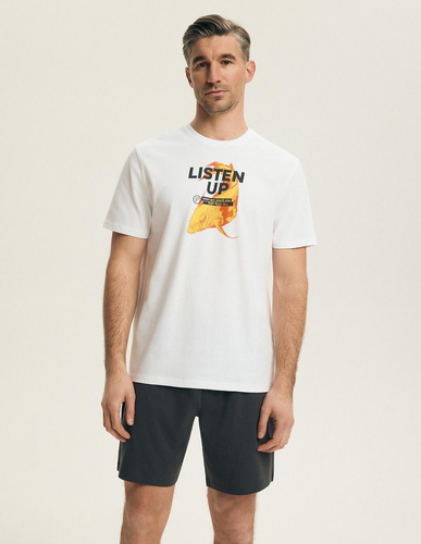 Pánské bavlněné pyžamo Henderson 44504 Bait bílé pohodlný set