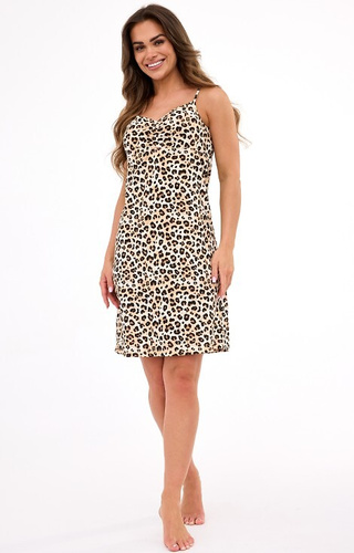 610/470 Cornette Coco 4 noční košile - leopardí potisk, tenká ramínka, 100% bavlna