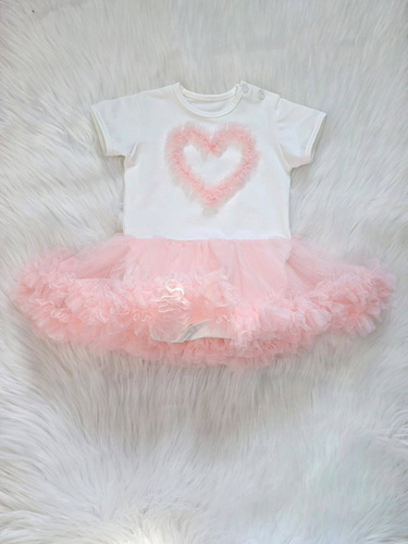 Body šaty Mia Bambarillo pro miminko s tylovou sukní elegantní apricot