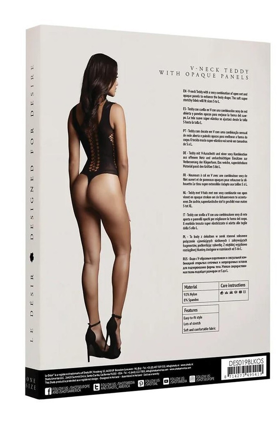 Bodystocking DES023 Le Désir smyslné body s geometrickými výřezy