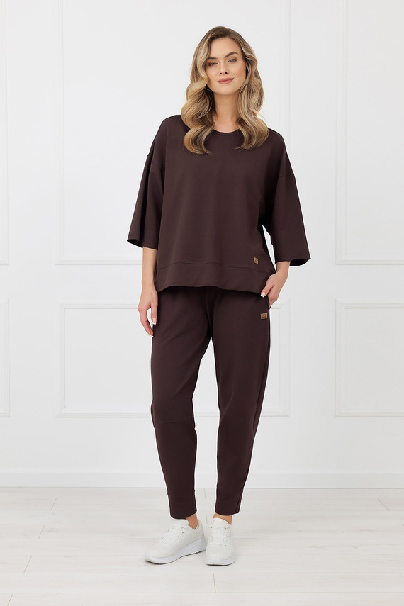 Tepláky Kaori Italian Fashion bavlna hnědé
