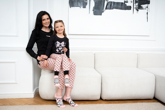 Bonilla Dámské pyžamo s dlouhým rukávem, dlouhé kalhoty Italian Fashion černá/potisk