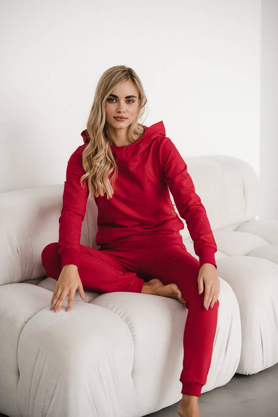 Spodnie dresowe ciążowe Milk&Love karminowa czerwień