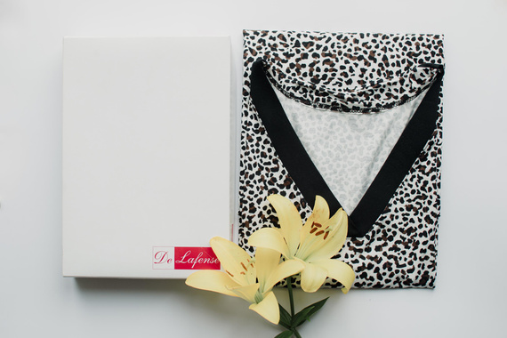 853 Kendall De Lafense - Noční košile z viskózy Panther - ecru camouflage