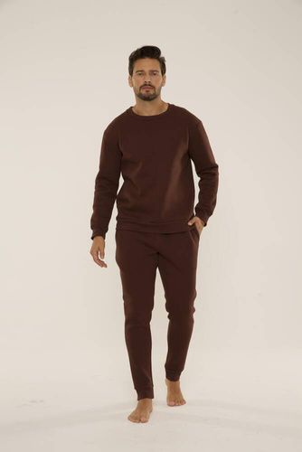 813 Indigo Pánská tepláková souprava De Lafense - čokoládová