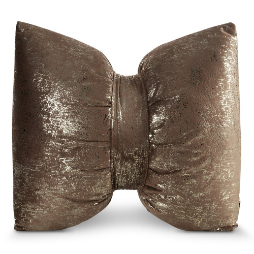 Vánoční polštář 1 Eurofirany hnědý 45x55 - sametová mašle