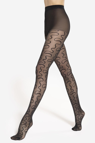 Punčocháče Gatta Modern 09 - 40 den, zvlněné linie, matné