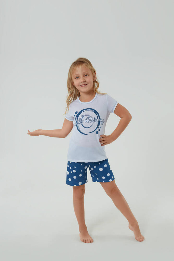 Raba Dívčí pyžamo Italian Fashion - bílý/modrý potisk