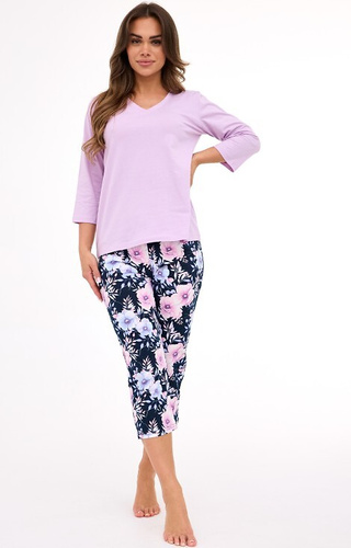 389/463 Natalie 2 Dámské pyžamo Cornette - bavlna, květinový vzor