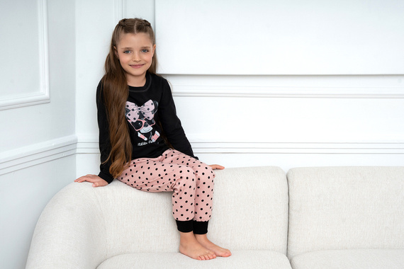 Bonilla Dívčí pyžamo Italian Fashion - černá/potisk