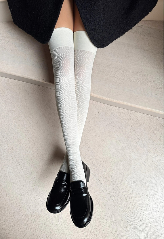 Ponožky Bocaro Veneziana maiden - mikrovlákno, kosočtvercový vzor, netlačící pásek