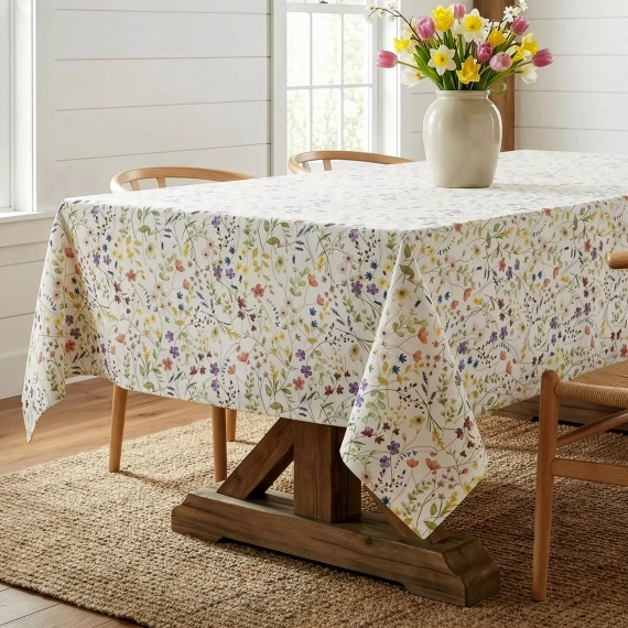 Ubrus ANNA Eurofirany nepromokavý bílo-fialové květy