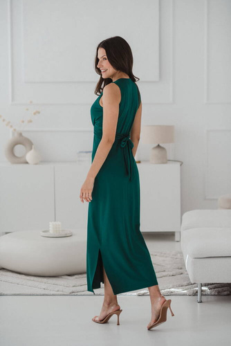 Loop maxi sukienka ciążowa i do karmienia Milk&Love butelkowa zieleń