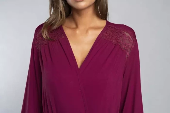 Župan Samaria Italian Fashion s 3/4 rukávy - vinný