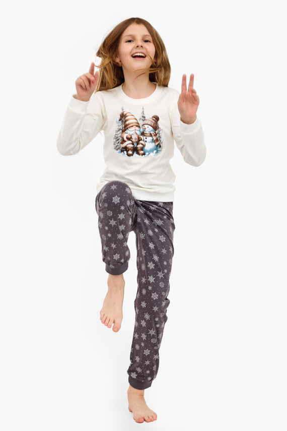 977/190 978/190 Dívčí pyžamo Friends Cornette - bavlna, dlouhý rukáv, zimní motiv