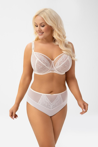 Gorsenia F 011 Dora kalhotky s vyšším pasem pohodlné krajkové beige
