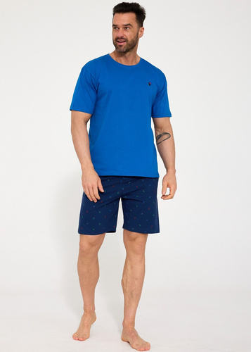 326/208 Pánské pyžamo Cornette Toucan - 100% bavlna | krátký rukáv + šortky | pohodlný spánek | stylová výšivka