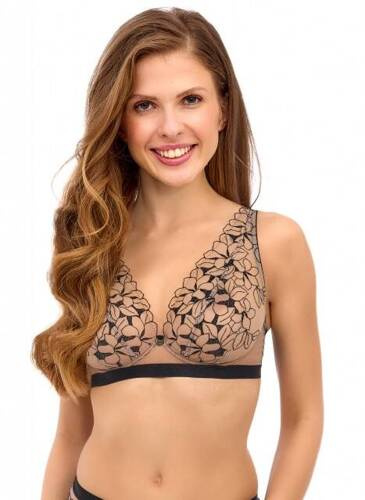 2513 Lupoline soft bralette podprsenka černá béžová