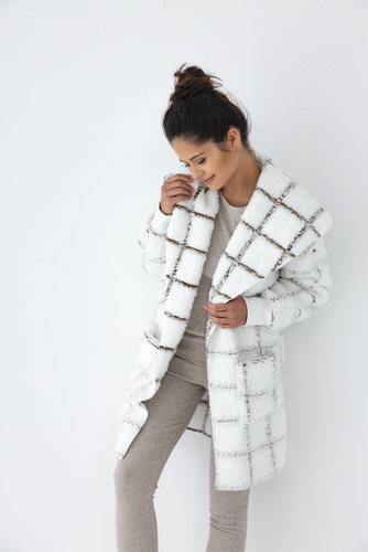 Sensis Delphine Cardigan - bíle pruhovaný