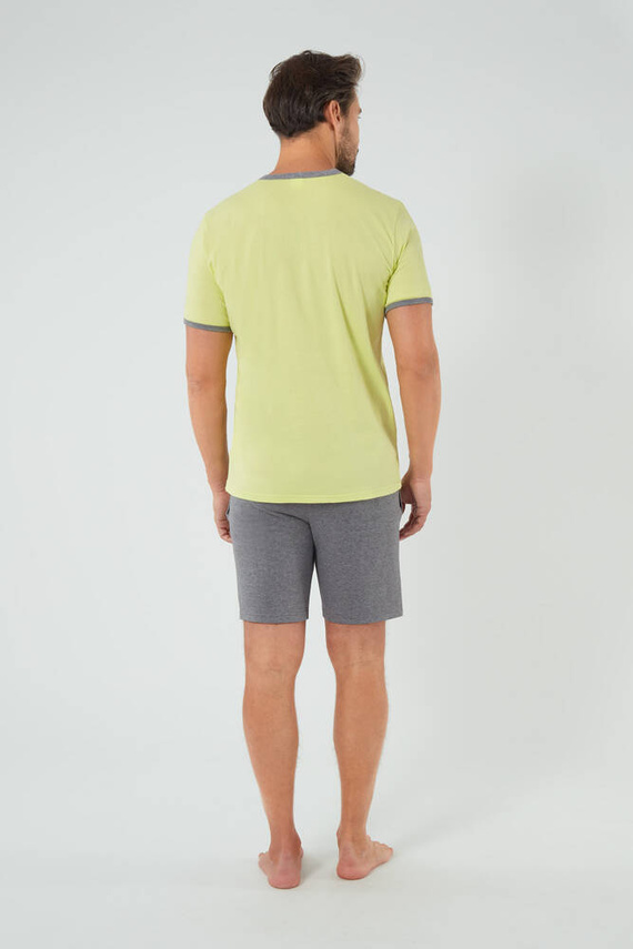 Nikodem Pánské pyžamo s krátkým rukávem, šortky Italian Fashion - limetkově zelené