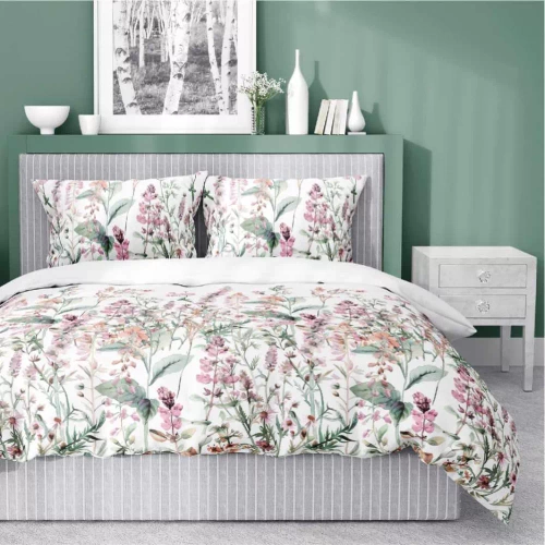 5485 A Detexpol Saténové příběhy bílo-růžové povlečení | 100% bavlna, saténová vazba, zip, dárkové balení