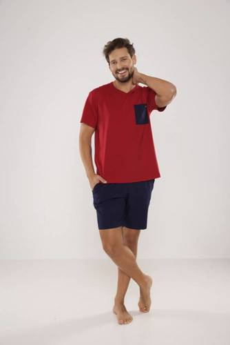 646 Kevin Pánské pyžamo De Lafense - bordó