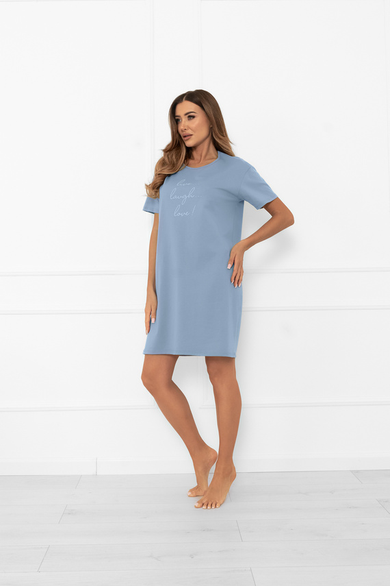 Dámská noční košile Ksara - krátký rukáv, bavlna Italian Fashion - steel