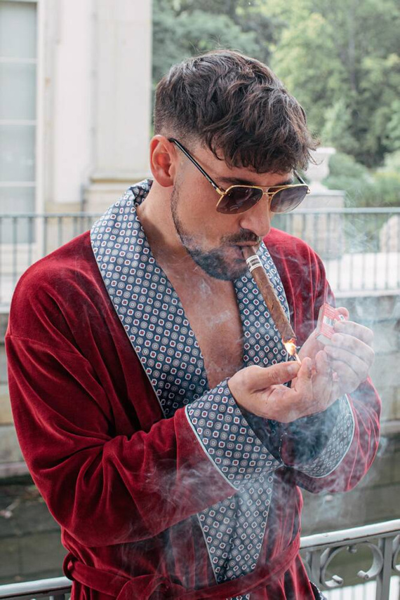 772 Bonjour pánský forexový župan - bordó