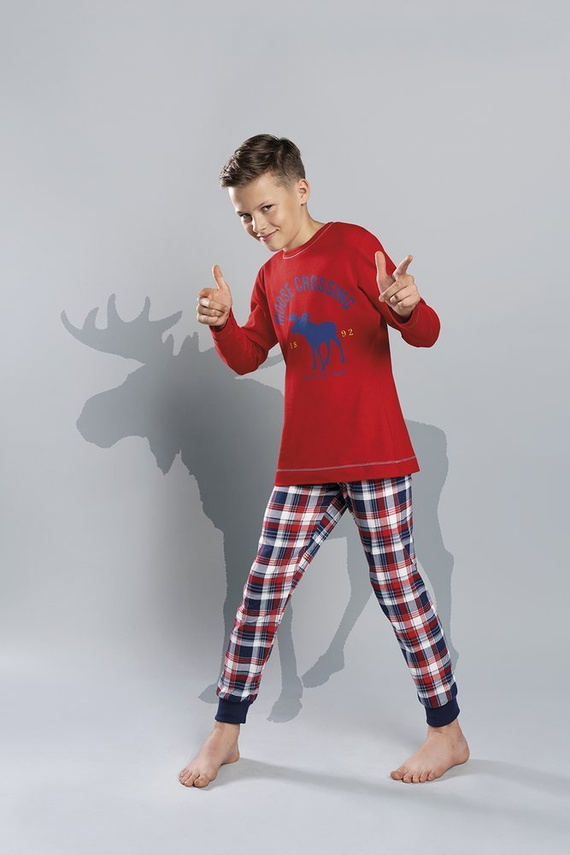 Bavlněné dívčí pyžamo Olandia Italian Fashion - červené