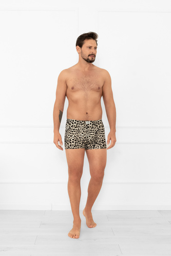 Congo Pánské boxerky Italian Fashion - viskóza, leopardí potisk, vypasované