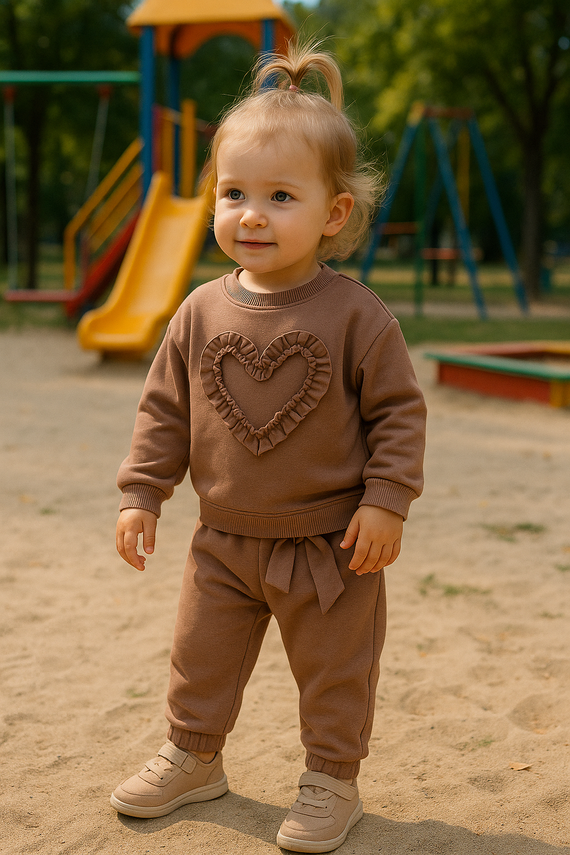 Mia Dětská mikina Bambarillo hnědá-bavlna a elastan, měkký mikinový úplet | Pohodlí a styl