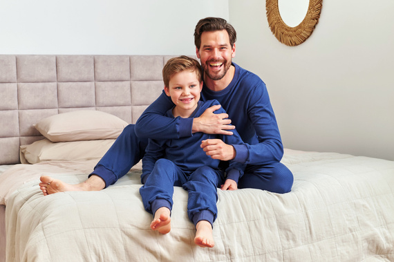 7351 Bavlněné dětské pyžamo Doctor Nap - comfort classics - tmavě modré