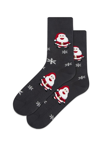 U04.156 Gatta Christmas Socks - unisex barevné bavlněné ponožky, vzor 972 antracitová barva