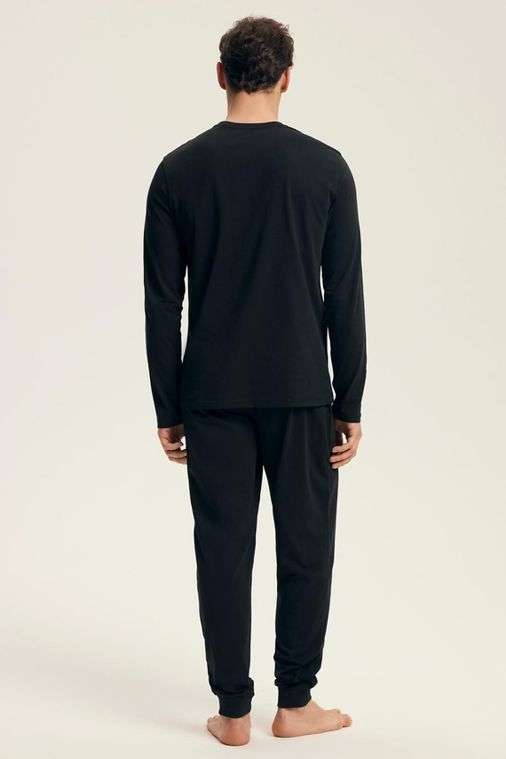 Henderson Core 43469 Loger pánské pyžamo černé - bavlna, dlouhý rukáv, elegantní balení