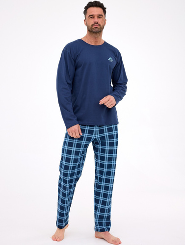 124/314 North Pánské pyžamo Cornette tmavě modré - bavlna, dlouhý rukáv