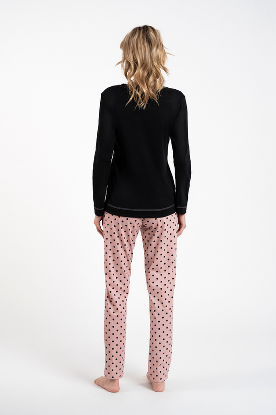 Bonilla Dámské pyžamo s dlouhým rukávem, dlouhé kalhoty Italian Fashion černá/potisk