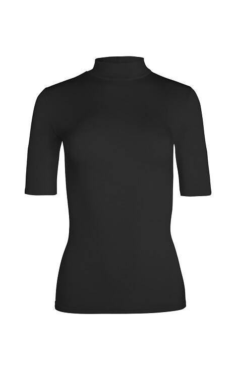 Layla Bluzka półgolf z krótkim rękawem Babell - czarny