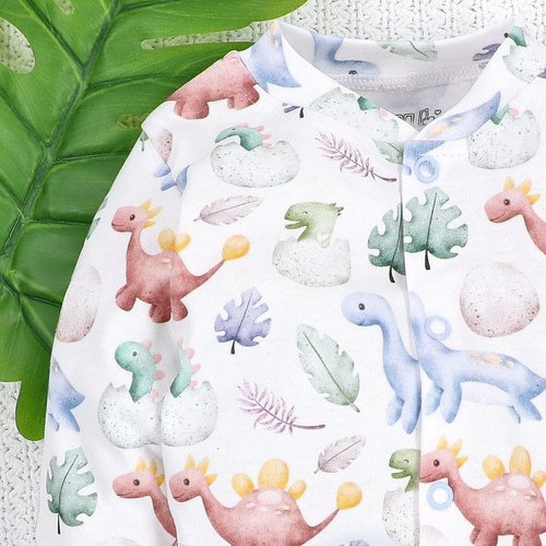 ABN-5567 Dino Explorer Nini dětský župan | organická bavlna, zapínání na patentky