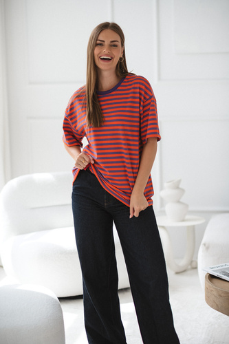 Mamahood Těhotenské a kojící tričko Milk&Love fialové a oranžové - pohodlné a stylové