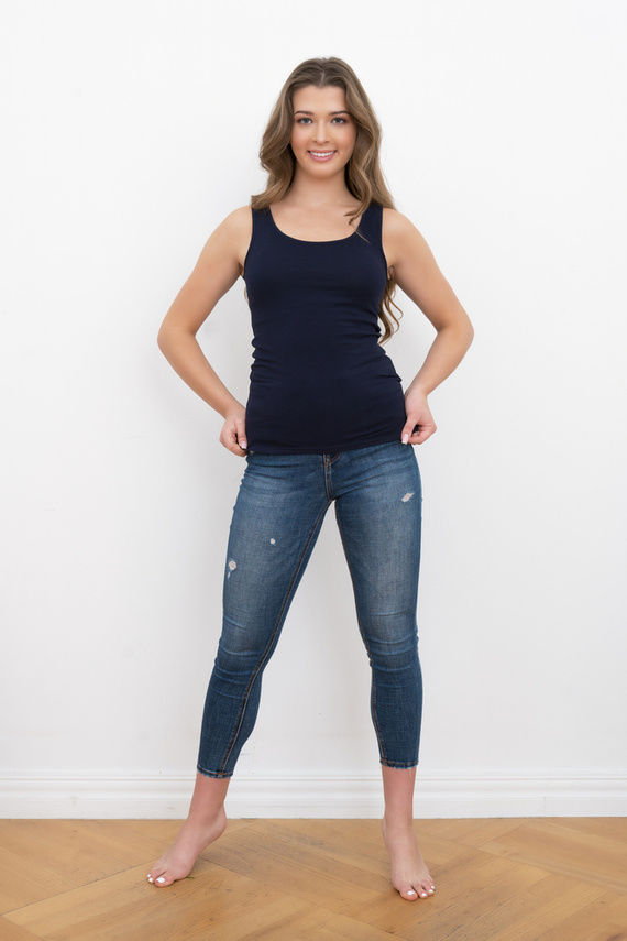 Ibiza Dámská košile se širokými rameny Italian Fashion - tmavě modrá