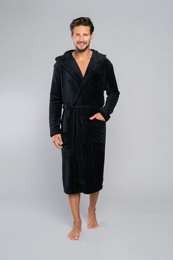 Mimas Pánský župan s kapucí Italian Fashion- graphite