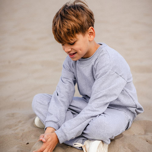 Simply Comfy Dětská mikina Eevi - oversize, 100% bavlna, šedá barva