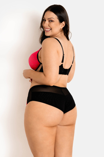 19232 Funny Plunge podprsenka Mediolano black-fluo - hluboký výstřih, smyslná, elegantní