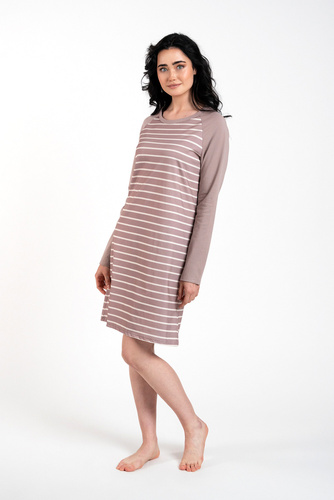 Noční košile Oda Italian Fashion - potisk cappuccino