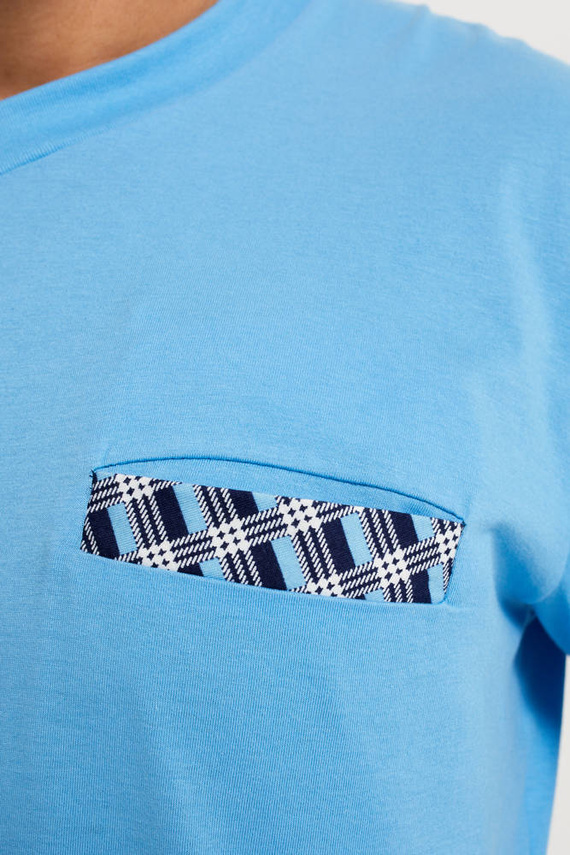 Jaromir Pánské dlouhé kalhoty s dlouhým rukávem Italská móda - modrá/potisk